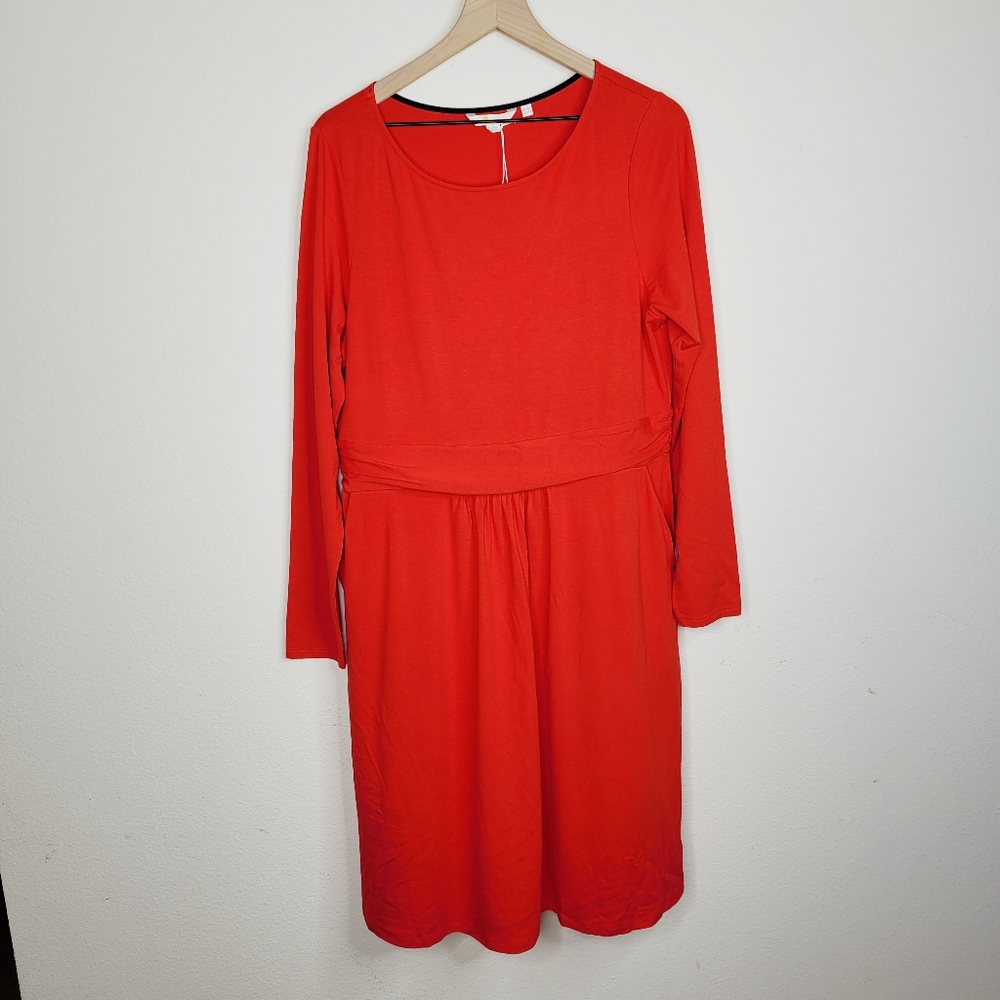Boden Post Box Abigail Long Sleeve Red Dress 14 R